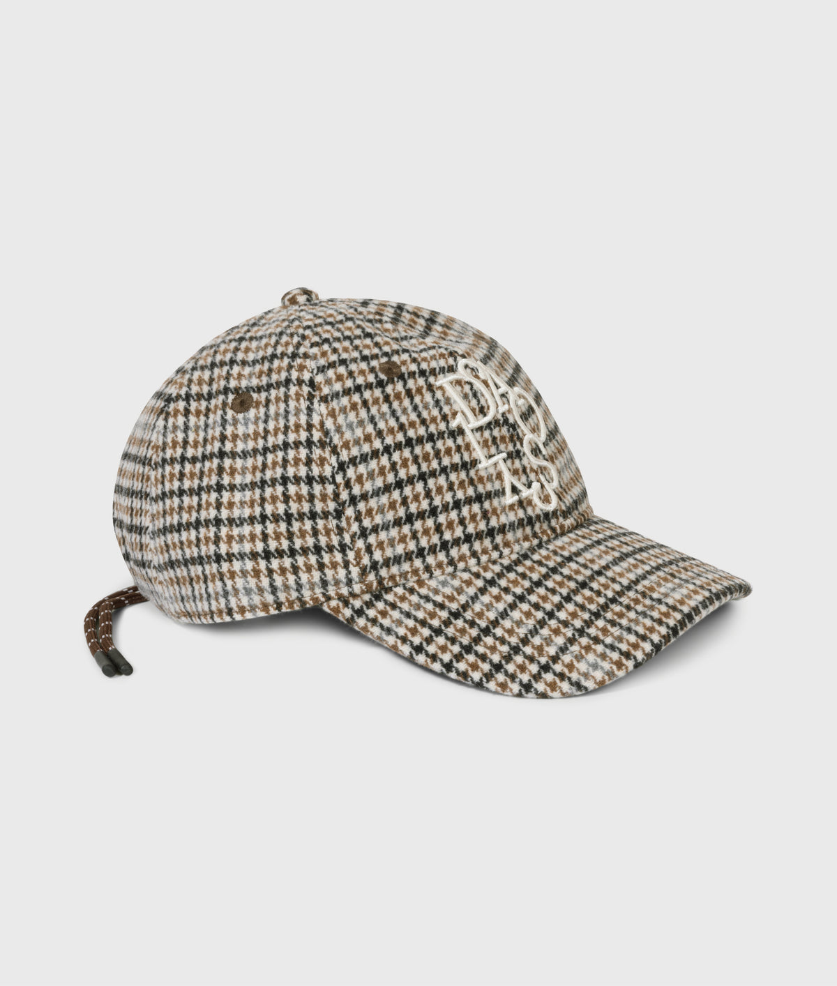 wool blend check cap