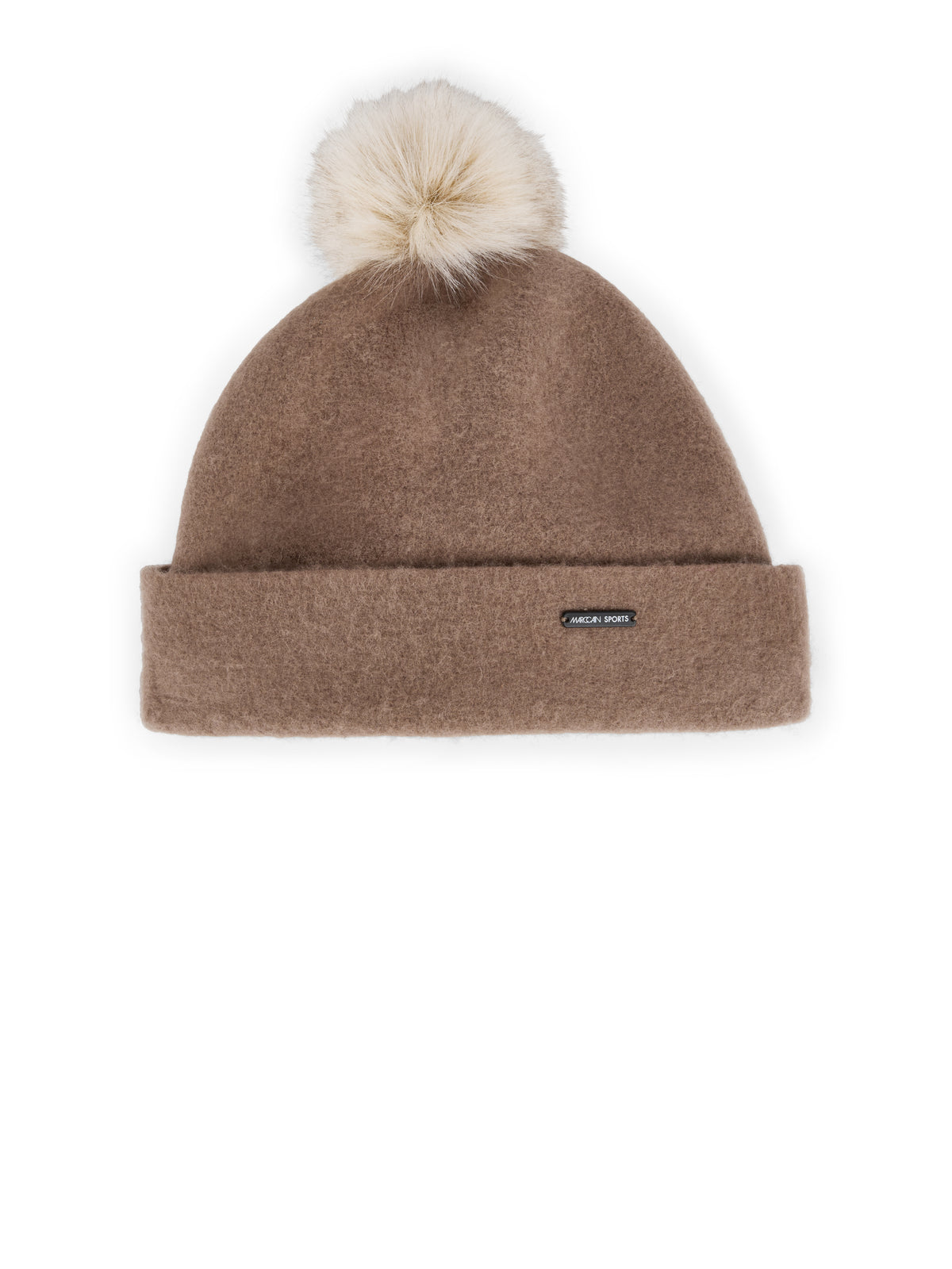 Filzmütze mit Fake Fur Pompon