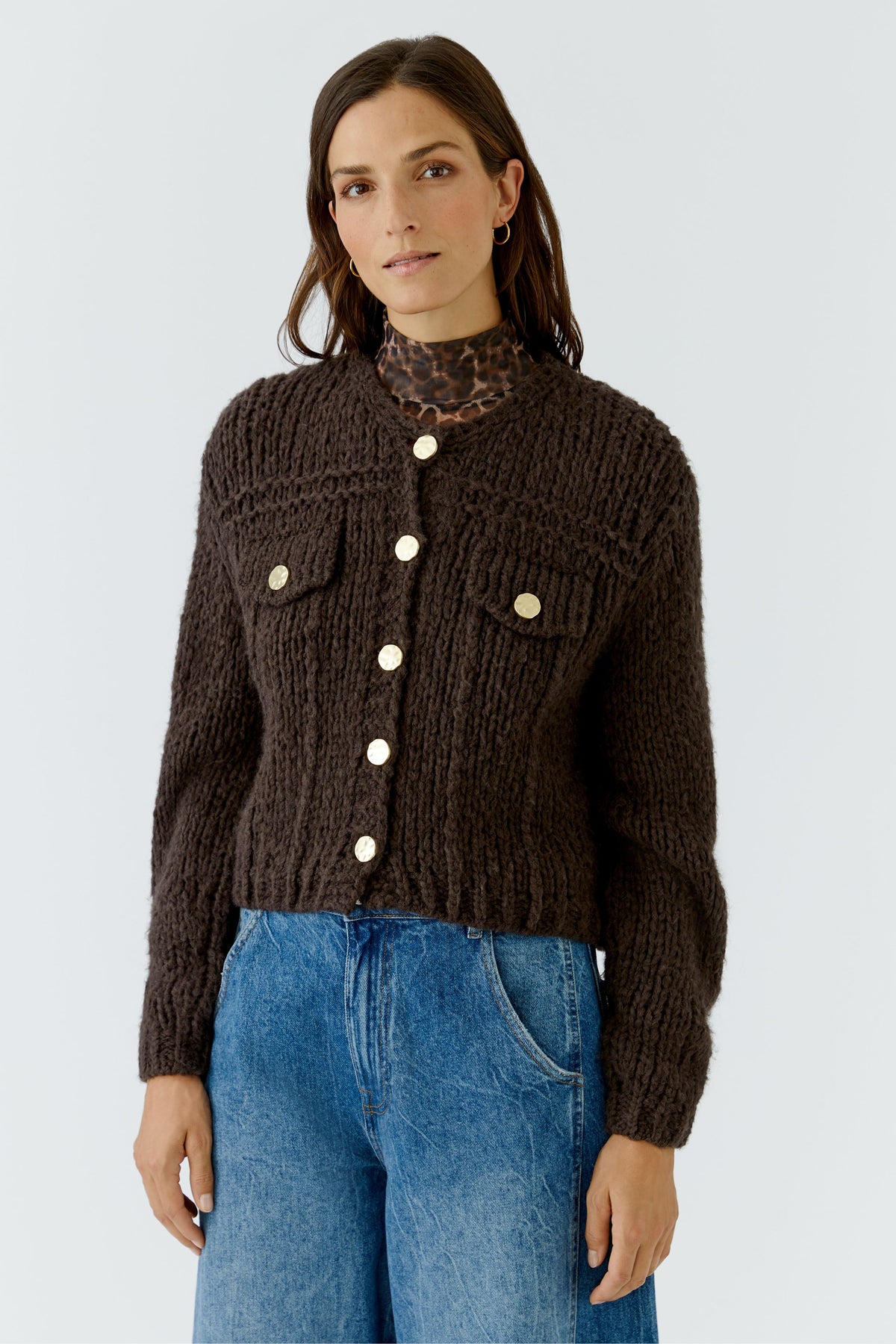Strickjacke mit Wolle und Mohair