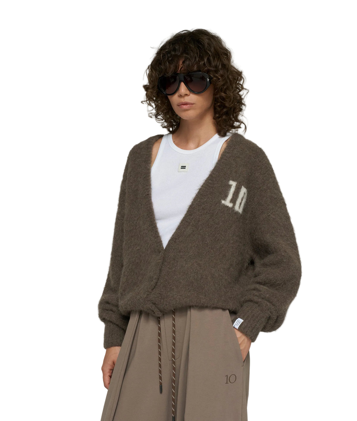 hairy knit cardigan