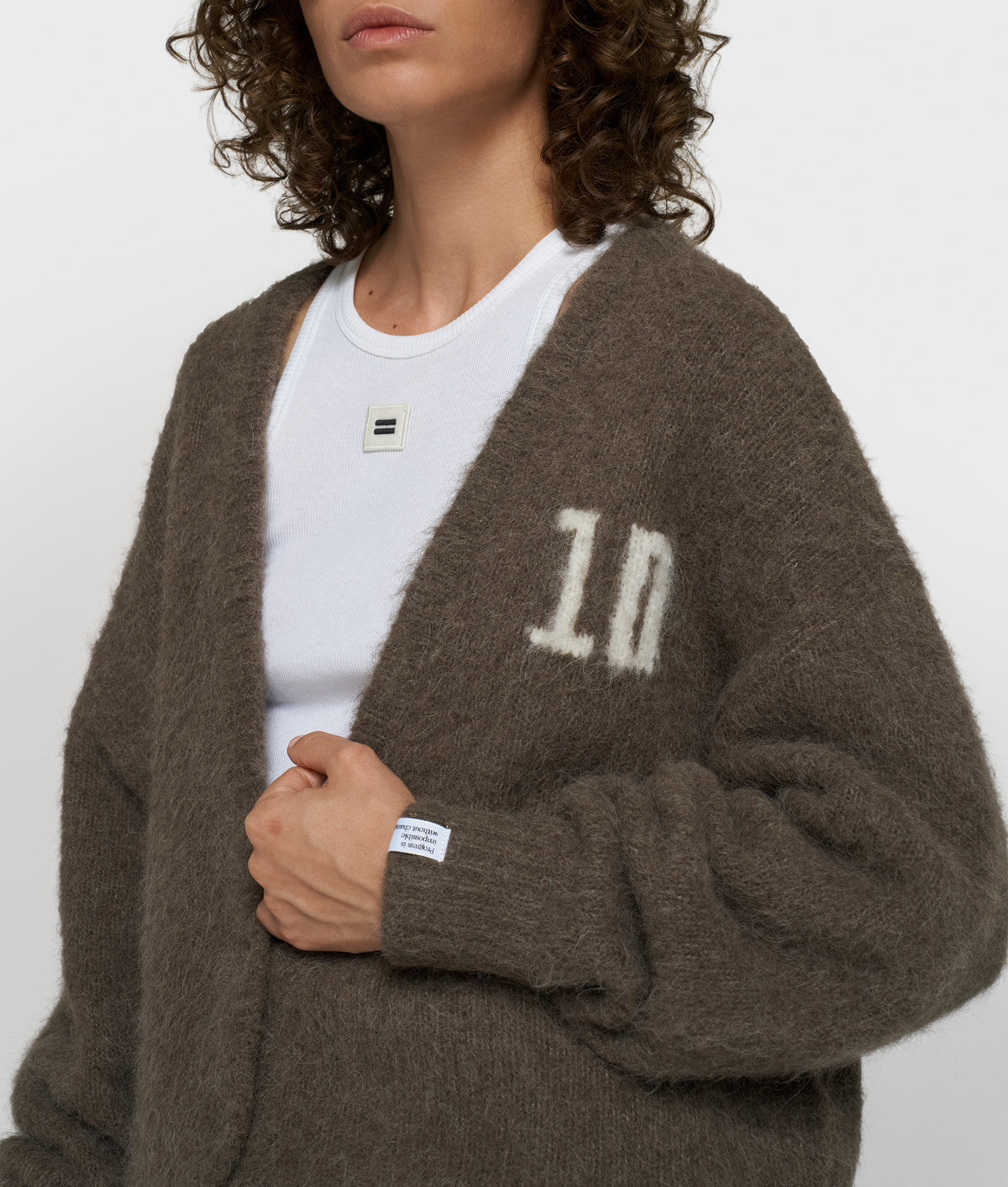 hairy knit cardigan