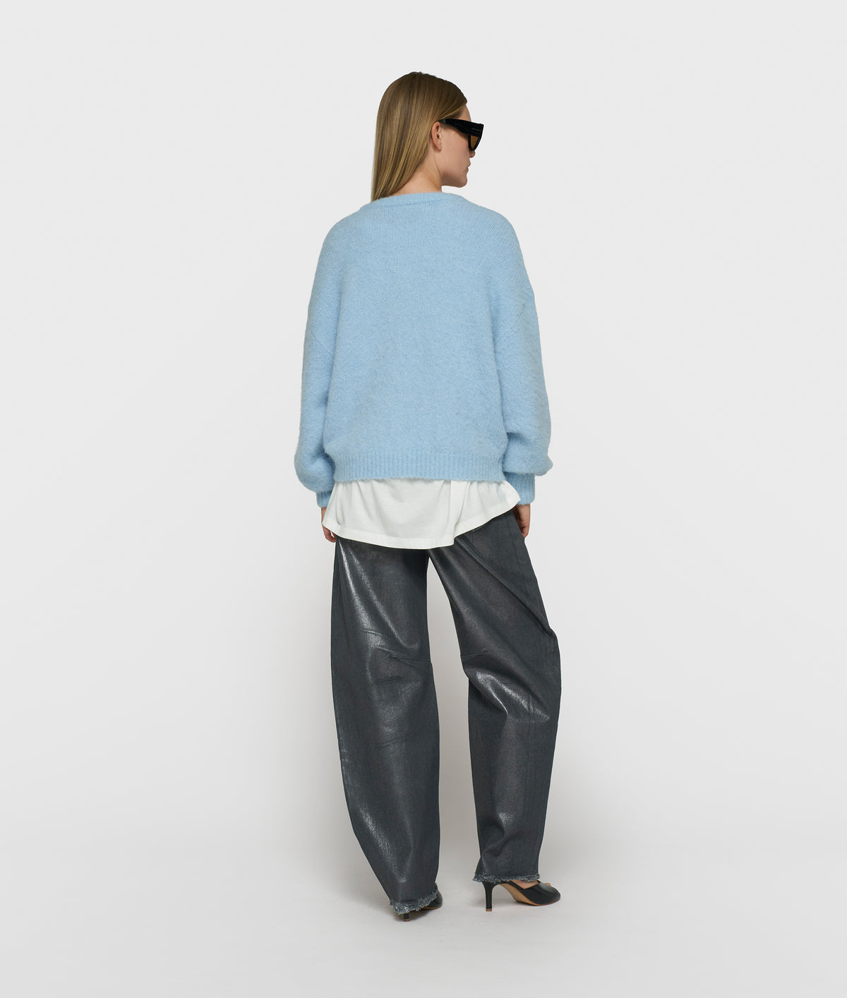 hairy knit cardigan