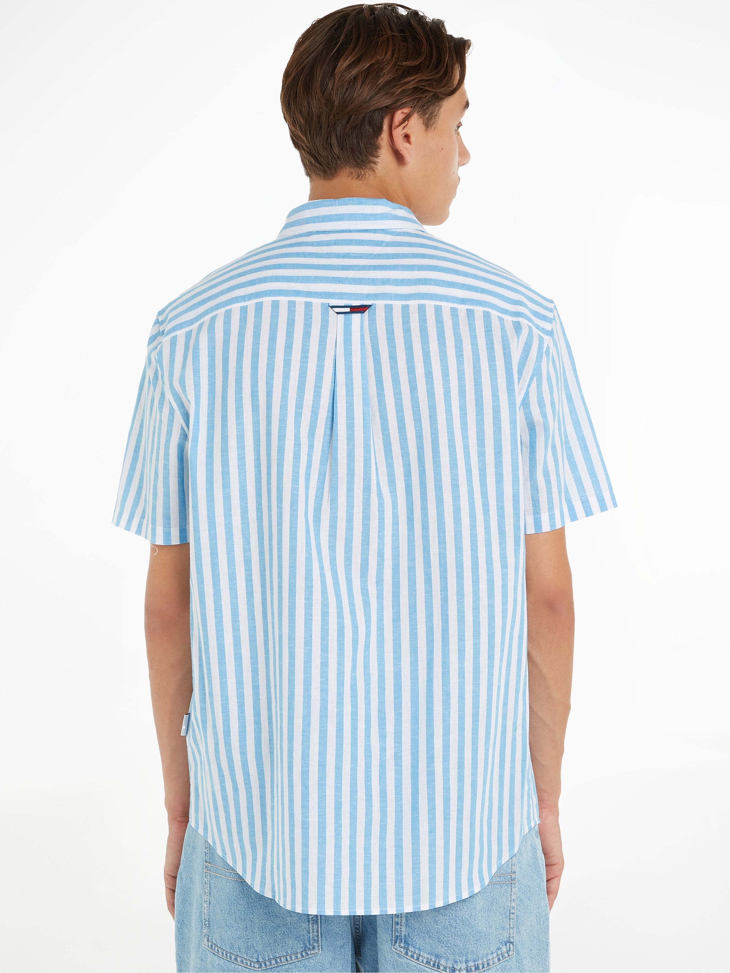 TJM RLX SS STRIPE LINEN SHIRT