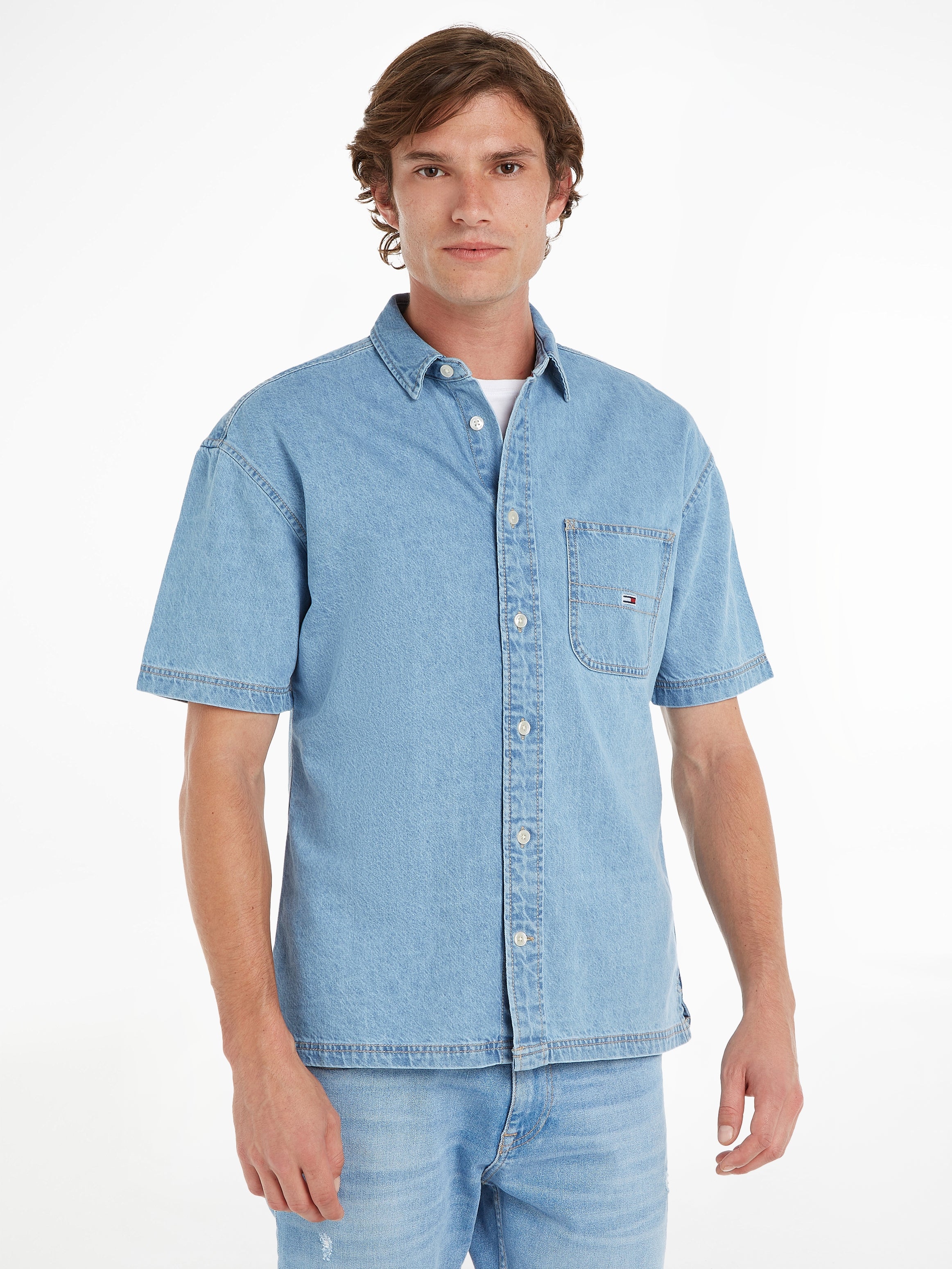 TJM CASUAL SS DENIM OVERSHIRT