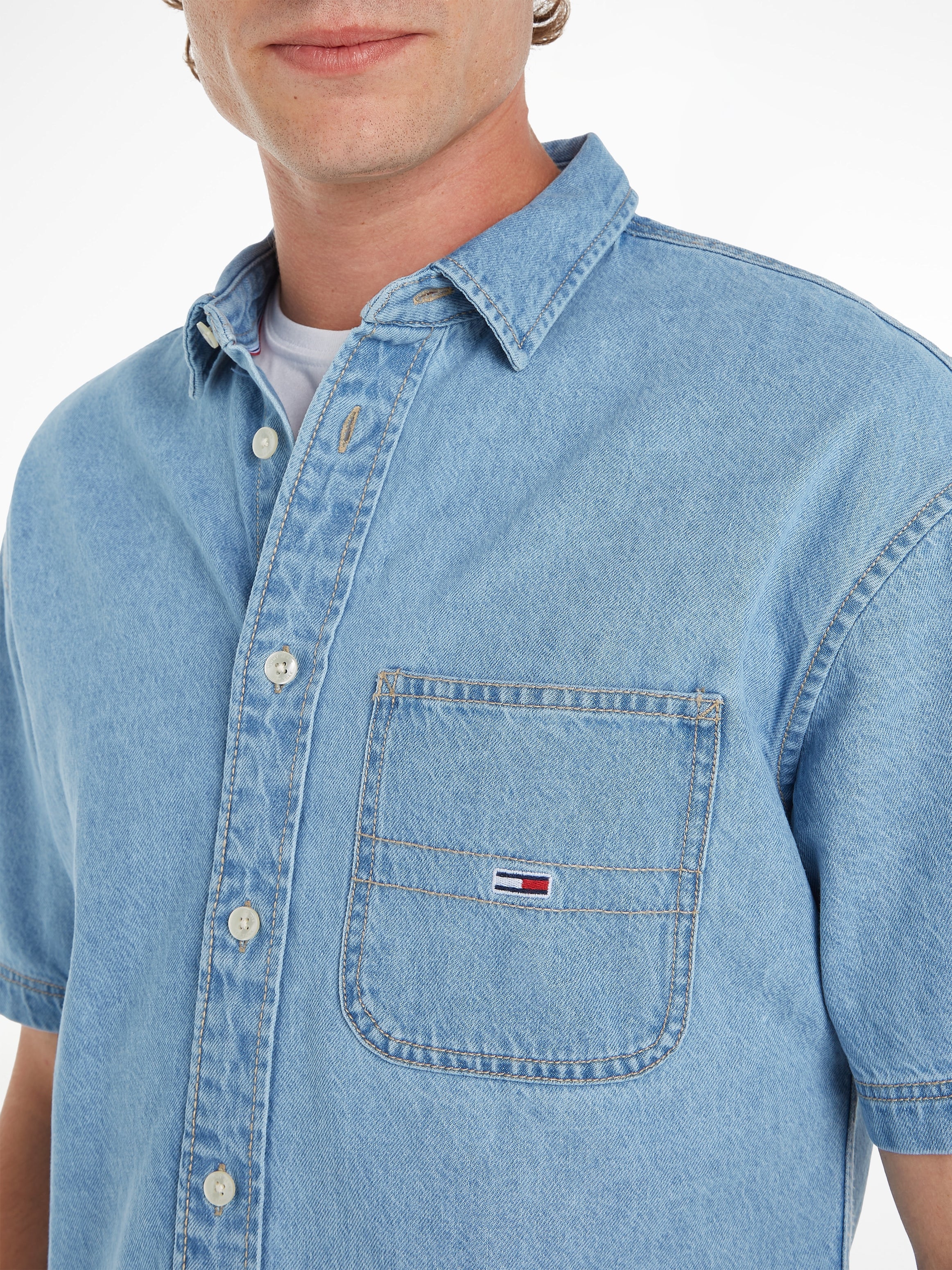 TJM CASUAL SS DENIM OVERSHIRT