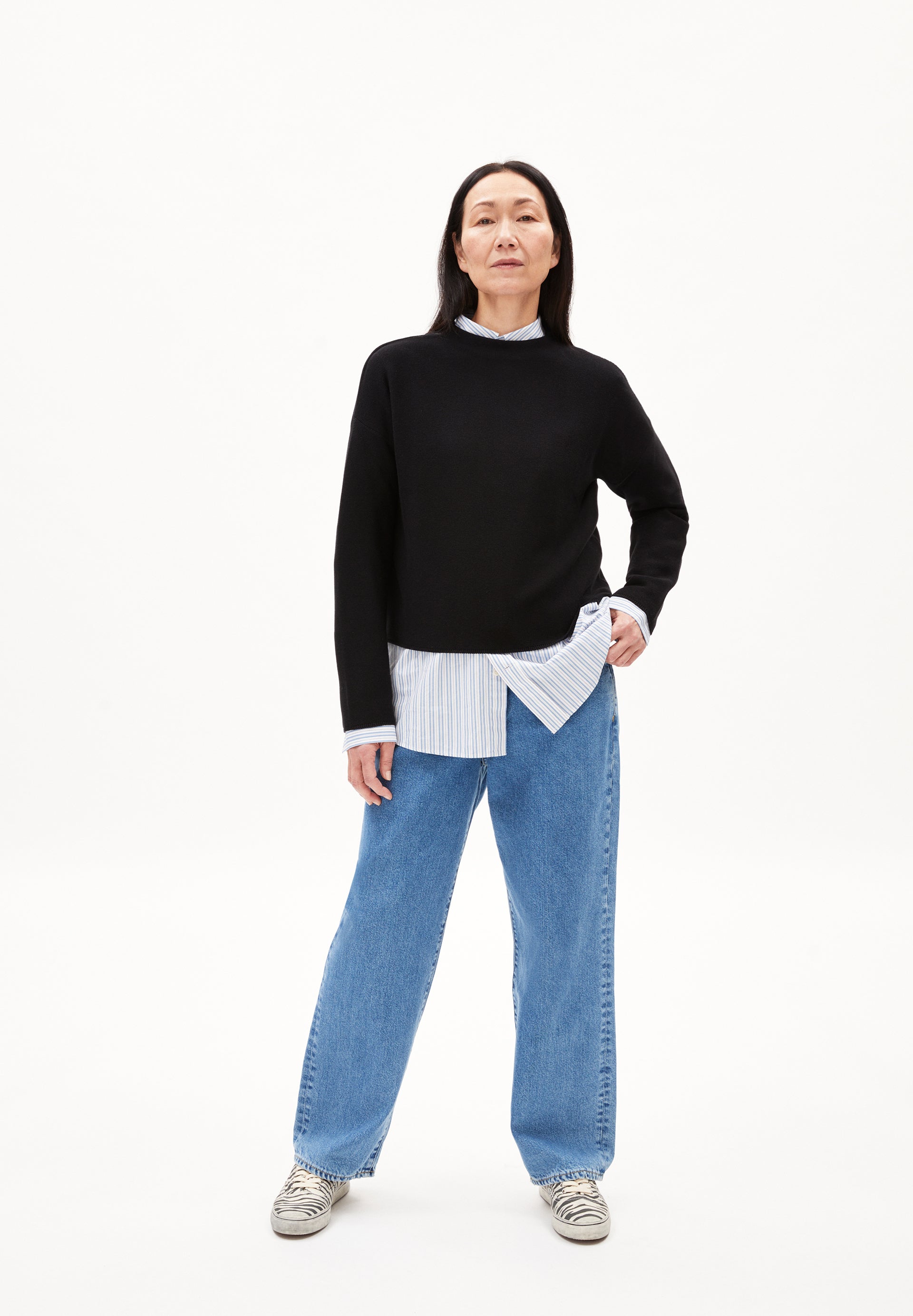 MERINAA LINKS LINKS Strick Pullover Solid