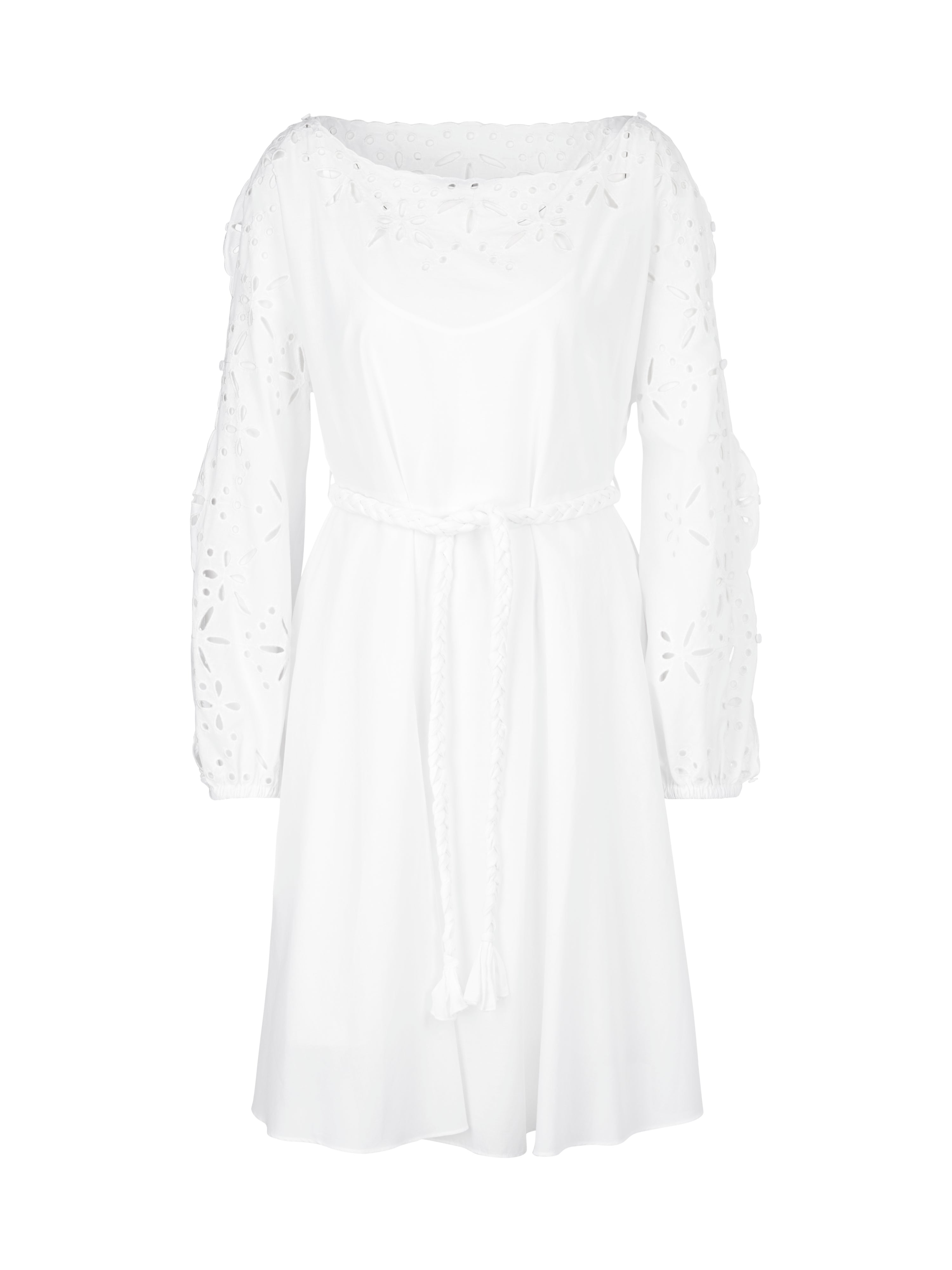 Feminines Baumwollkleid mit Spitze